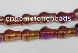 CAA881 15.5 inches 8*12mm pear-shaped AB-color red agate beads