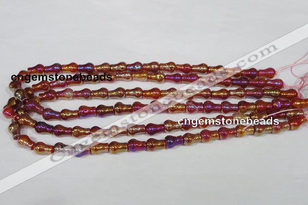 CAA881 15.5 inches 8*12mm pear-shaped AB-color red agate beads