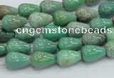 CAB03 15.5 inches 8*12mm teardrop green grass agate gemstone beads