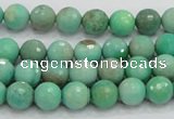 CAB07 15.5 inches 8mm faceted round green grass agate gemstone beads