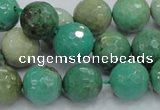 CAB10 15.5 inches 14mm faceted round green grass agate gemstone beads