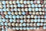 CAB1021 15 inches 6mm faceted round blue agalmatolite beads
