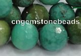 CAB12 15.5 inches 18mm faceted round green grass agate gemstone beads