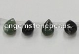 CAB127 15.5 inches 8*12mm flat teardrop moss agate gemstone beads