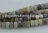 CAB138 15.5 inches 4*6mm roundel bamboo leaf agate beads