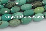 CAB19 15.5 inches 8*12mm faceted rice green grass agate beads