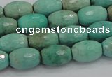 CAB20 15.5 inches 10*15mm faceted rice green grass agate beads