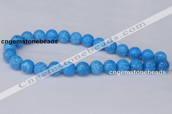 CAB223 15.5 inches 14mm round blue crazy lace agate beads