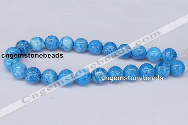 CAB224 15.5 inches 16mm round blue crazy lace agate beads