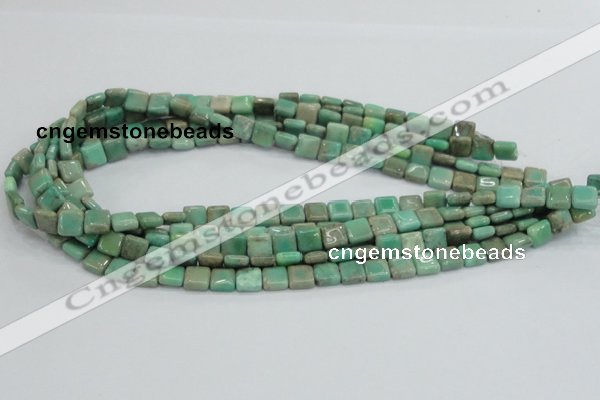 CAB26 15.5 inches 8*8mm square green grass agate gemstone beads