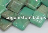 CAB28 15.5 inches 16*16mm diamond green grass agate gemstone beads