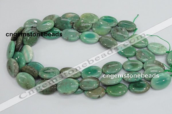 CAB31 15.5 inches 18*25mm oval green grass agate gemstone beads