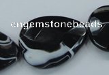 CAB317 15.5 inches 30*40mm faceted teardrop black agate gemstone beads