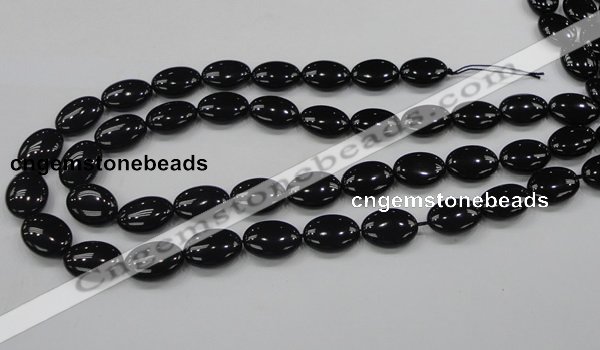 CAB319 15.5 inches 13*18mm oval black agate gemstone beads wholesale