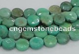 CAB32 15.5 inches 8mm faceted coin green grass agate gemstone beads