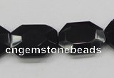 CAB325 15.5 inches 18*24mm faceted octagonal black agate gemstone beads