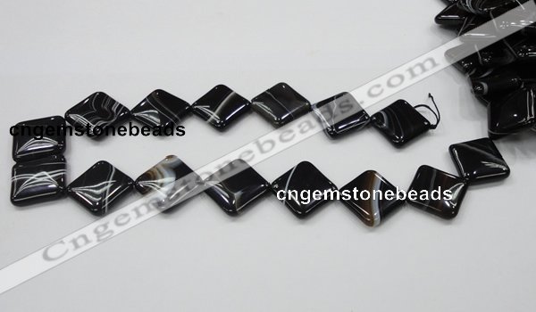 CAB327 15.5 inches 20*20mm diamond black agate gemstone beads