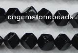 CAB332 15.5 inches 8*8mm cube black agate gemstone beads wholesale