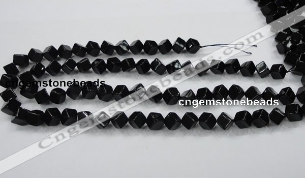 CAB332 15.5 inches 8*8mm cube black agate gemstone beads wholesale
