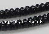 CAB339 15.5 inches 4*8mm rondelle black agate gemstone beads