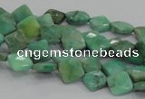 CAB35 15.5 inches 8*8mm faceted diamond green grass agate beads