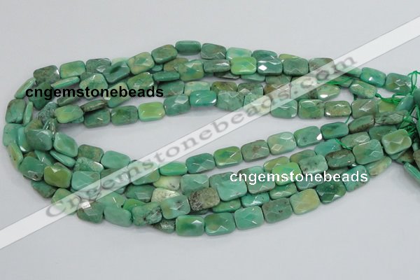 CAB36 15.5 inches 10*14mm faceted rectangle green grass agate beads