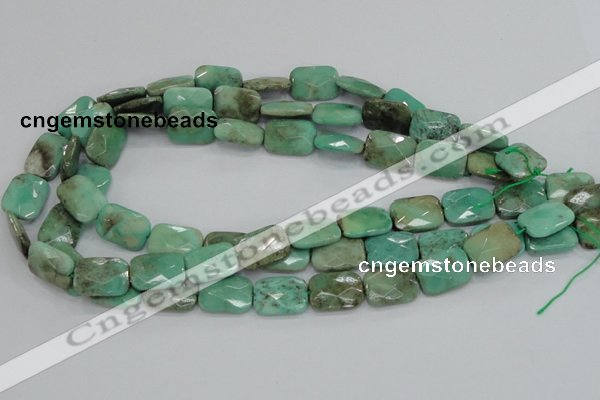 CAB37 15.5 inches 13*18mm faceted rectangle green grass agate beads