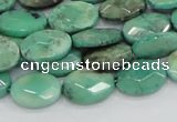 CAB38 15.5 inches 10*14mm faceted oval green grass agate beads