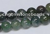 CAB385 15.5 inches 10mm round moss agate gemstone beads wholesale