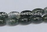 CAB389 15.5 inches 8*12mm rice moss agate gemstone beads wholesale