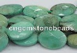 CAB39 15.5 inches 13*18mm faceted oval green grass agate beads