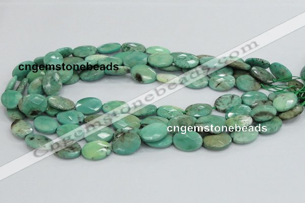 CAB39 15.5 inches 13*18mm faceted oval green grass agate beads