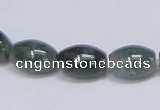 CAB390 15.5 inches 10*15mm rice moss agate gemstone beads wholesale