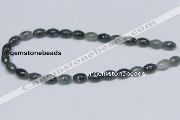 CAB390 15.5 inches 10*15mm rice moss agate gemstone beads wholesale