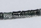 CAB394 15.5 inches 8*10mm bamboo shape moss agate gemstone beads