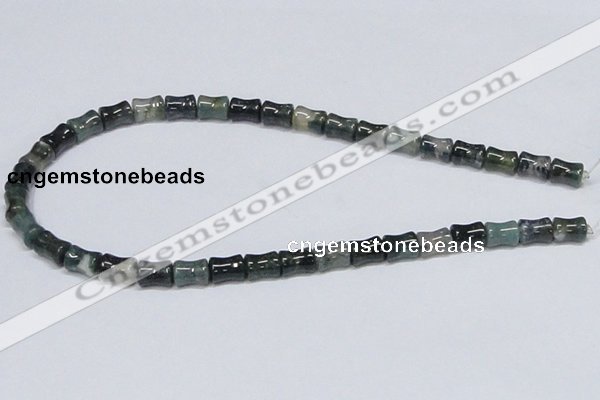 CAB394 15.5 inches 8*10mm bamboo shape moss agate gemstone beads