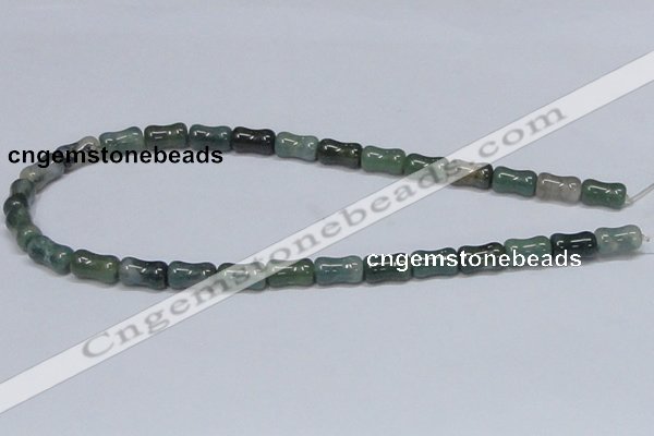 CAB395 15.5 inches 8*14mm bamboo shape moss agate gemstone beads