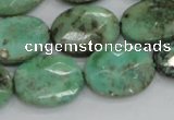 CAB40 15.5 inches 15*20mm faceted oval green grass agate beads