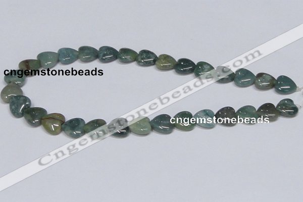 CAB407 15.5 inches 14*14mm heart moss agate gemstone beads wholesale