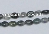 CAB408 15.5 inches 6*8mm oval moss agate gemstone beads wholesale