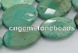 CAB41 15.5 inches 18*25mm faceted oval green grass agate beads