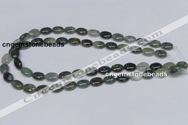 CAB410 15.5 inches 10*14mm oval moss agate gemstone beads wholesale