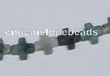 CAB415 15.5 inches 10*10mm cross moss agate gemstone beads