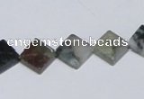 CAB417 15.5 inches 10*10mm diamond moss agate gemstone beads