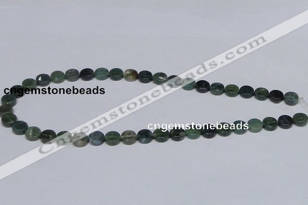 CAB419 15.5 inches 10mm coin moss agate gemstone beads wholesale