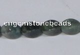 CAB420 15.5 inches 8*12mm twisted rice moss agate gemstone beads