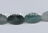 CAB421 15.5 inches 8*16mm twisted rice moss agate gemstone beads