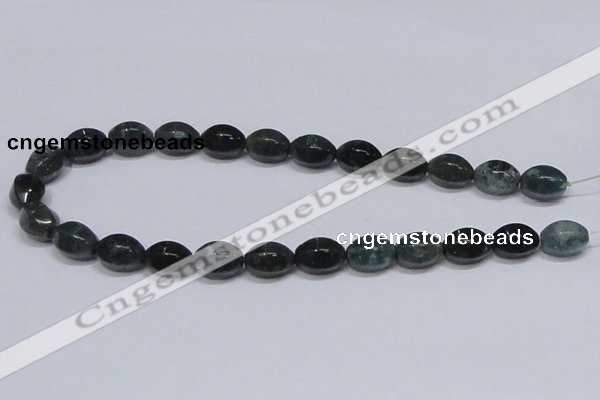 CAB423 15.5 inches 10*14mm faceted rice moss agate gemstone beads