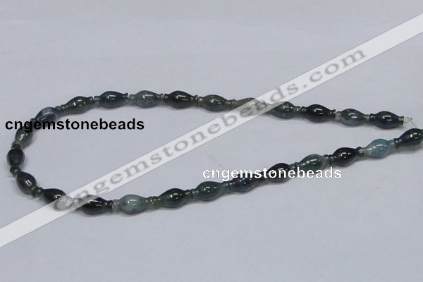 CAB425 15.5 inches 8*16mm vase-shaped moss agate gemstone beads