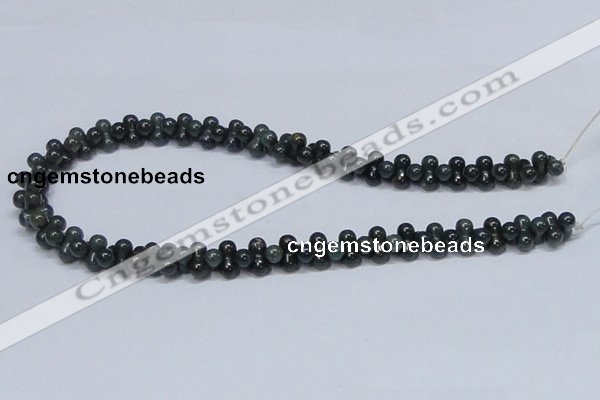 CAB427 15.5 inches 6*12mm bone-shaped moss agate gemstone beads